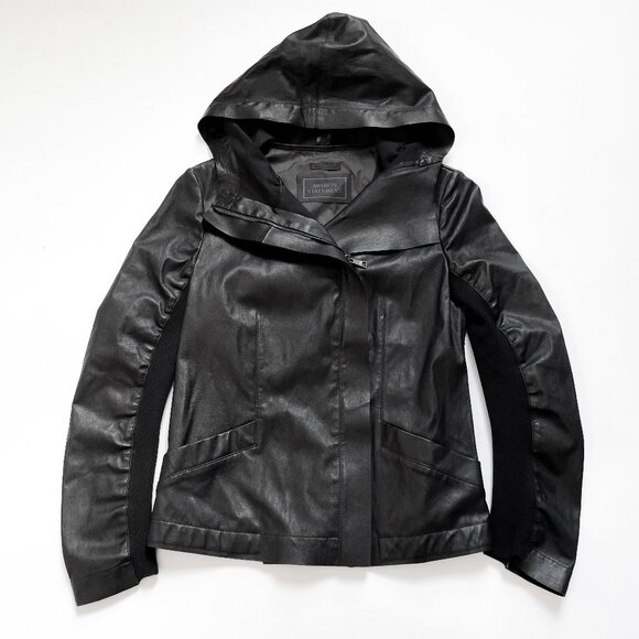 Mission Statement Passion Jacket Leather Hilary Swank Black Size 2 - Picture 6 of 16